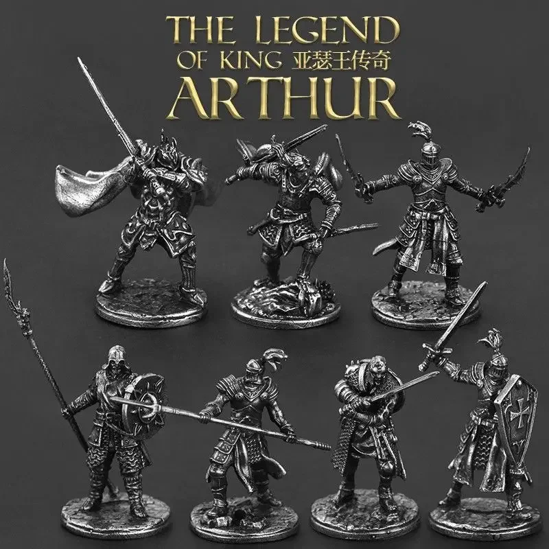 The Legend of King Arthur Armor Samurai Statuette Figure Vintage Metal Soldiers Model Statue Desktop Toy Ornament Decoration