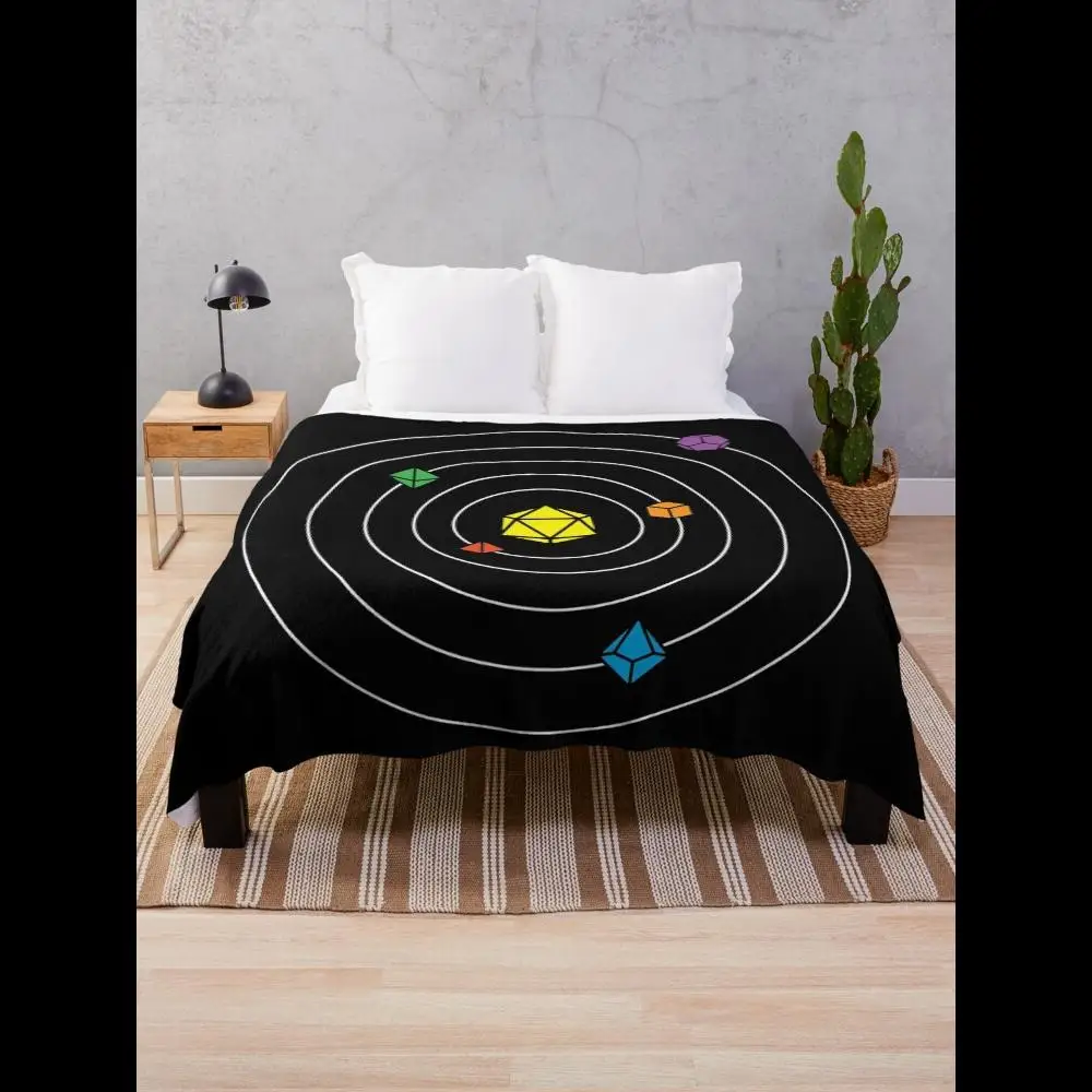 

Dice Universe Solar System Throw Blanket Soft Cozy Fleece for Couch or Bed Perfect Gift for Astronomy Lovers