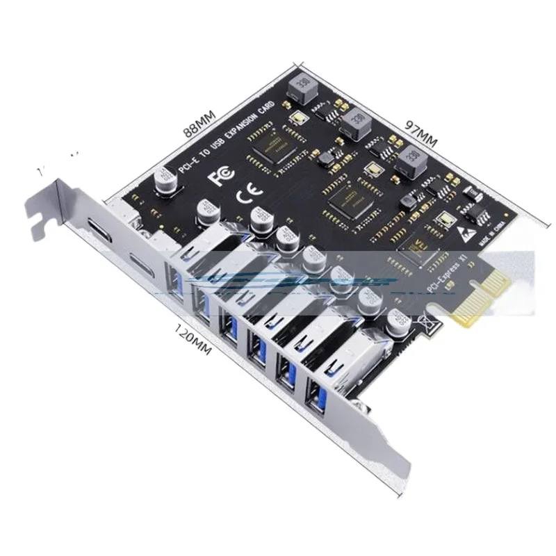 

3.2 expansion card 8-port adapter card pci-e to usb3.2 C + A type high-speed SSU desktop USB