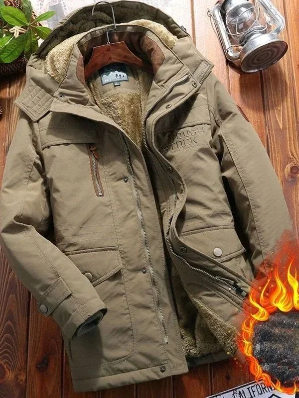 

Men's Winter Parka Windbreaker Thick Warm Fur Coat Long Style Baseball Collar Youth Trendy Long Jacket Other Brand 2024 Autumn
