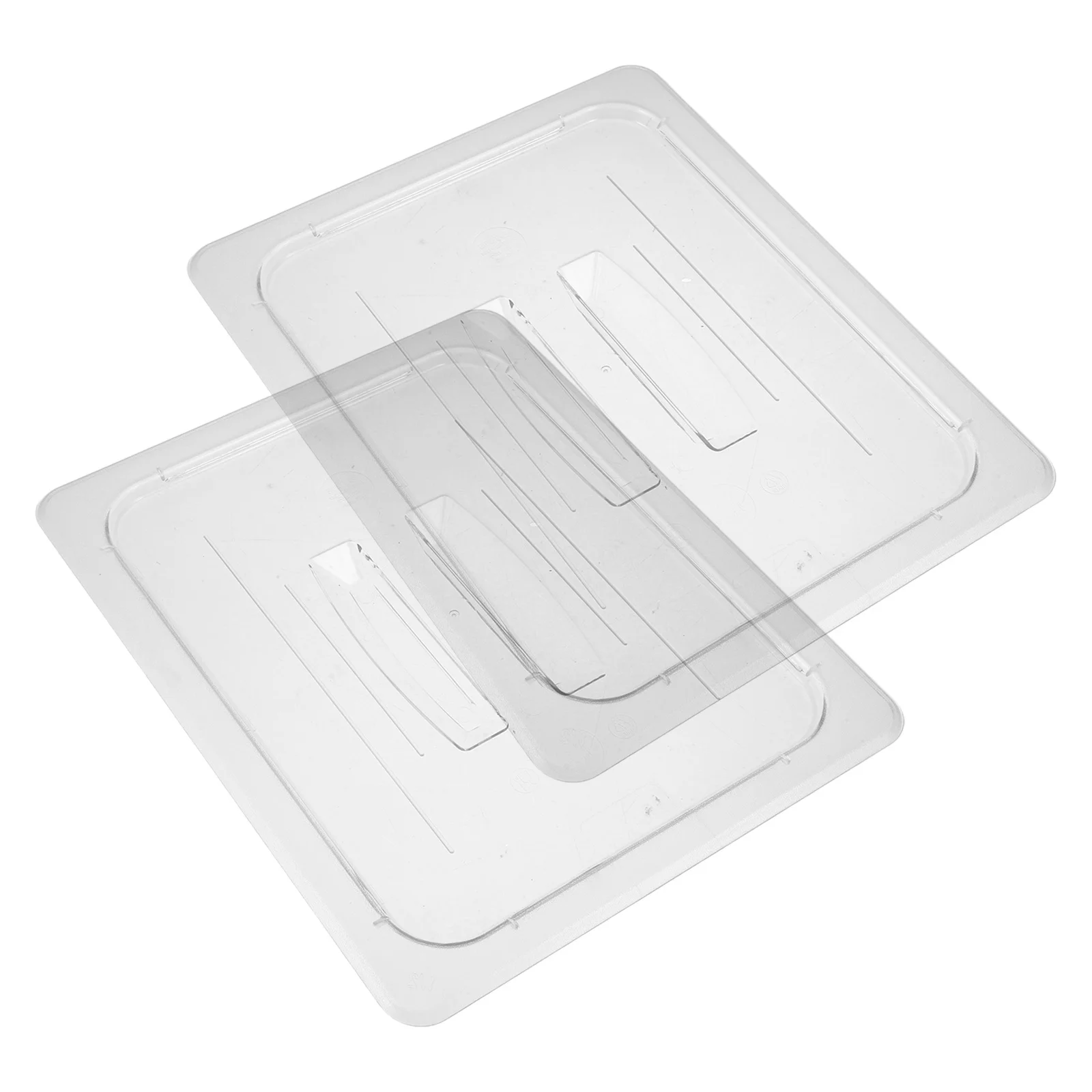 

2Pcs Plastic Hotel Pan Lids Half Sheet Size Reusable Steam Table Covers Food Storage Flat Pan Lid for Catering Buffet