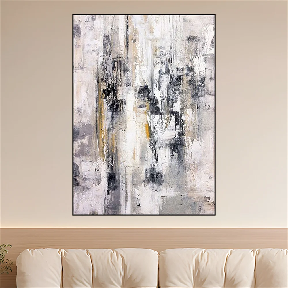 100% Handmade Modern Mural Abstract Oil Painting On Canvas Colorful Thick Knife Poster Large Wall Art Pictures For Room Decor
