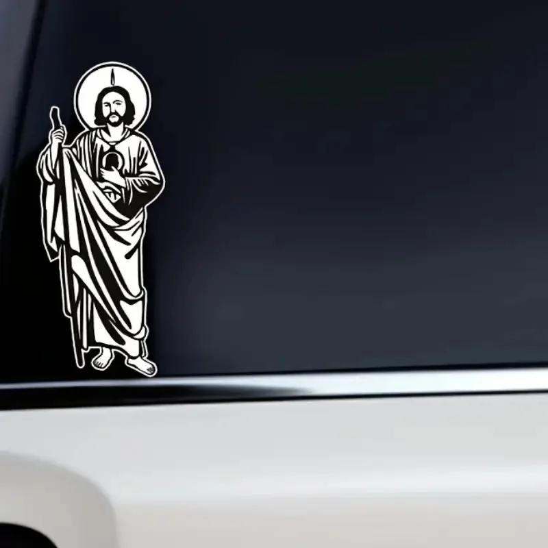Saint Jude Religious Waterproof Vinyl Car Decals for Windows, Bumper, Exterior Decorative Accessories Blocking Scratches Sticker