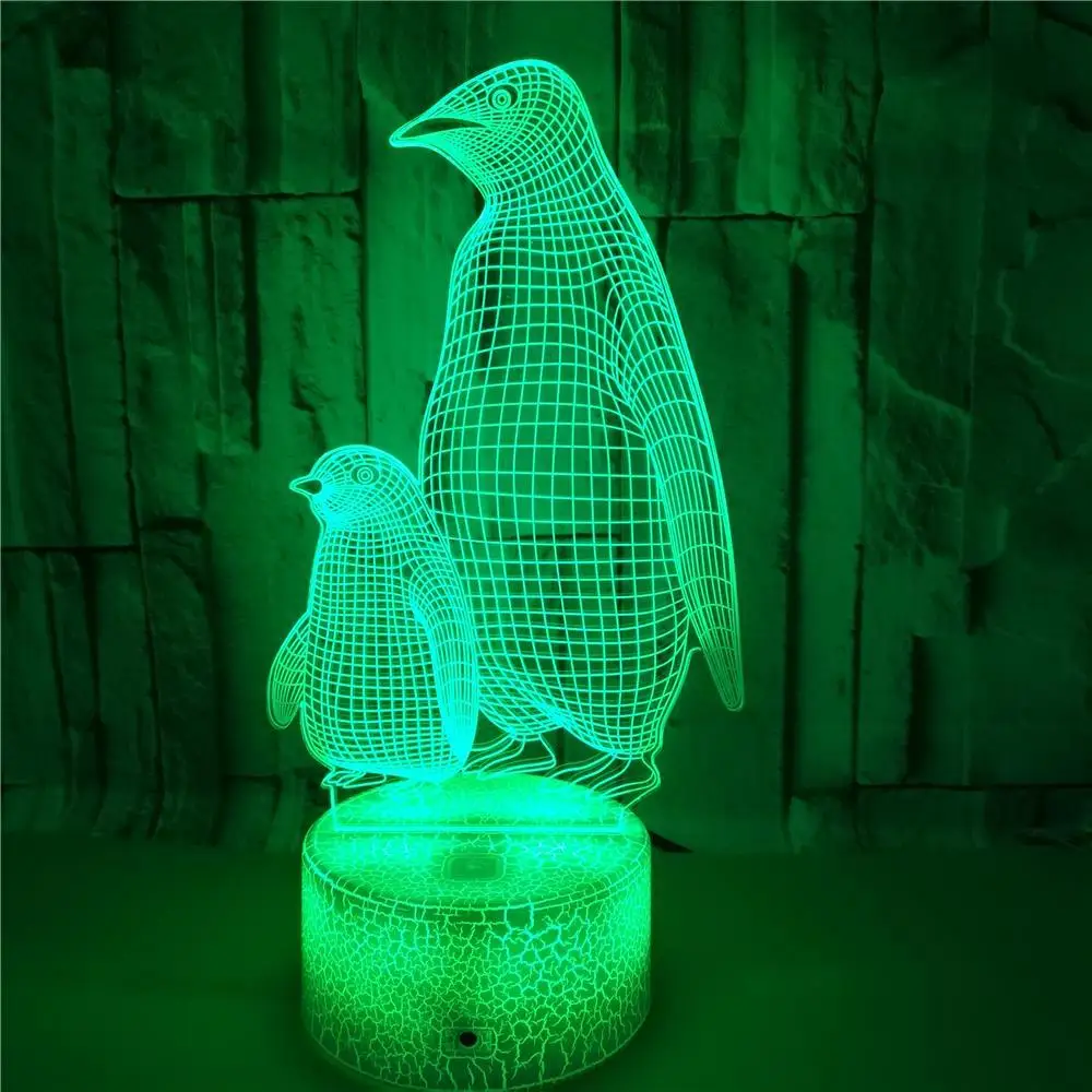 Nighdn Penguin 3D Lamp for Kids, Night Light, Animal Illusion, Child Nightlight, Bedroom Decor, Birthday, Christmas Gifts, Boy, Girl