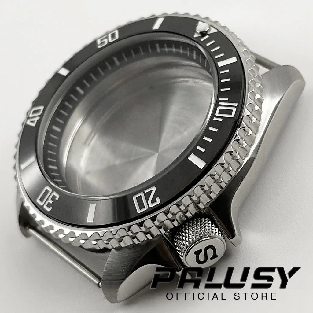 42MM 007 NH35 Case With Black Ring Watch Case Sloping Bezel For NH34 NH35 NH36 NH38 NH70 Movement 28.5mm Dial Mods