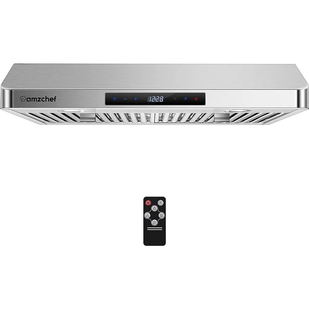 

Under Cabinet Range Hood 30 Inch, 700CFM Stainless Steel Kitchen Stove Vent Hood 3 Speed Exhaust Fan Touch