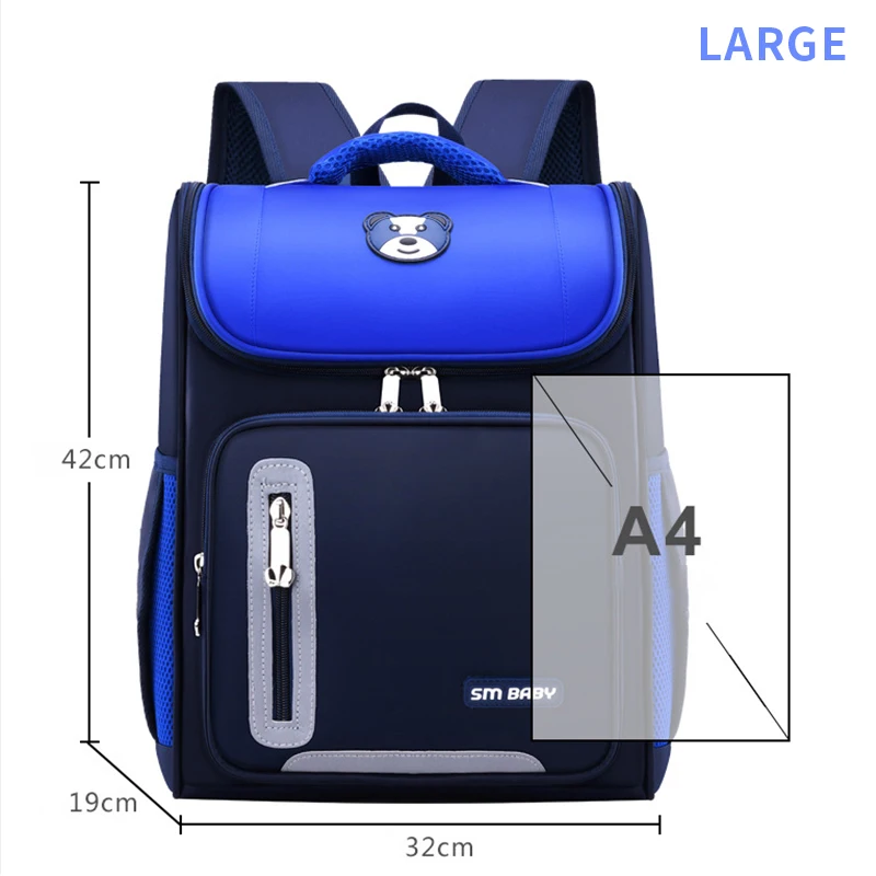 OYIXINGER 2024 Teenager School Bags Unisex Cute Bear Pattern Satchel For Primary Students 3 Size 5 Colors High Quality Backpack