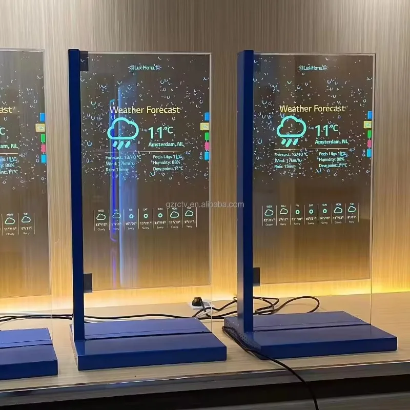 Transparent Organic Light Emitting Diode Screen Display Digital Signage Display Stand Transparent Desktop