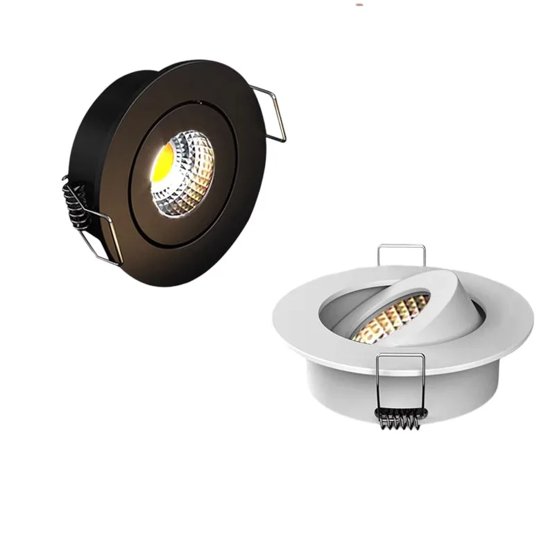 Ultra thin Cabinet Light  Dimmable Small Spot Light Adjustable 3W LED Ceiling Spot Downlight 40mm-45mm 110v 220v