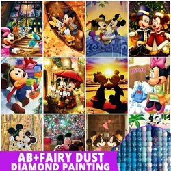 AB Mickey Diamond Painting Fairy Dust Disney 5D Minnie Goofy DIY Hobby Embroidery Cartoon Art Mosaic Seaside Modern Home Decor