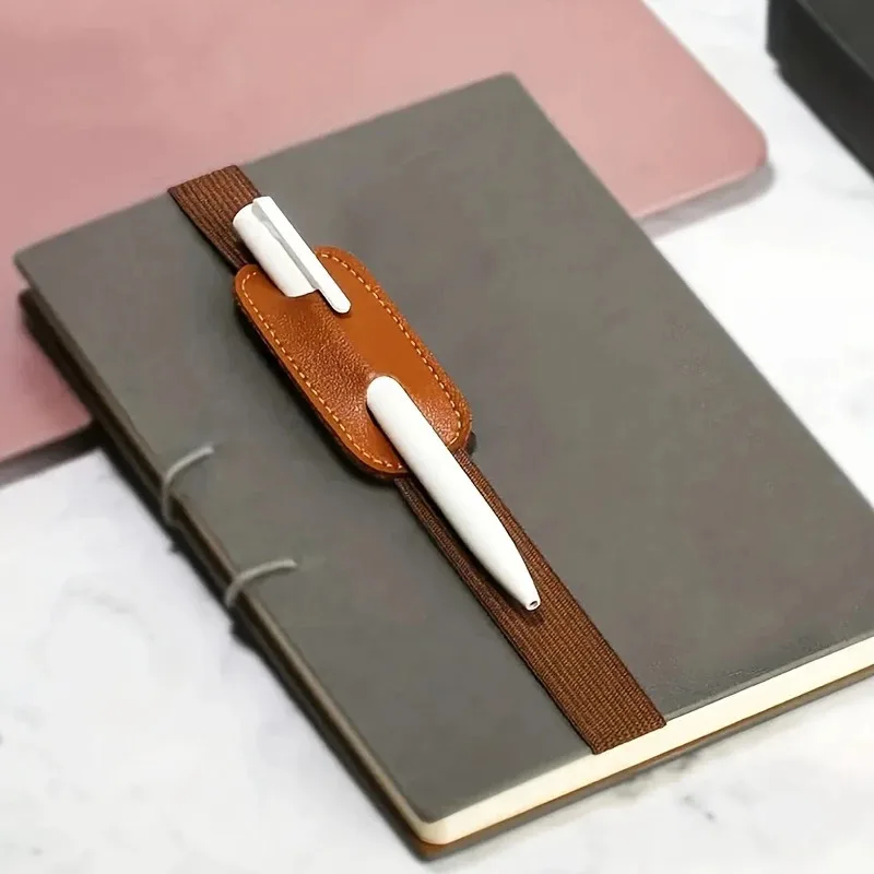 50pcs Adjustable Elastic Band Pen Holder PU Leather Pen Sleeve Pouch Journal Diary Notebook Pencil Holder Detachable