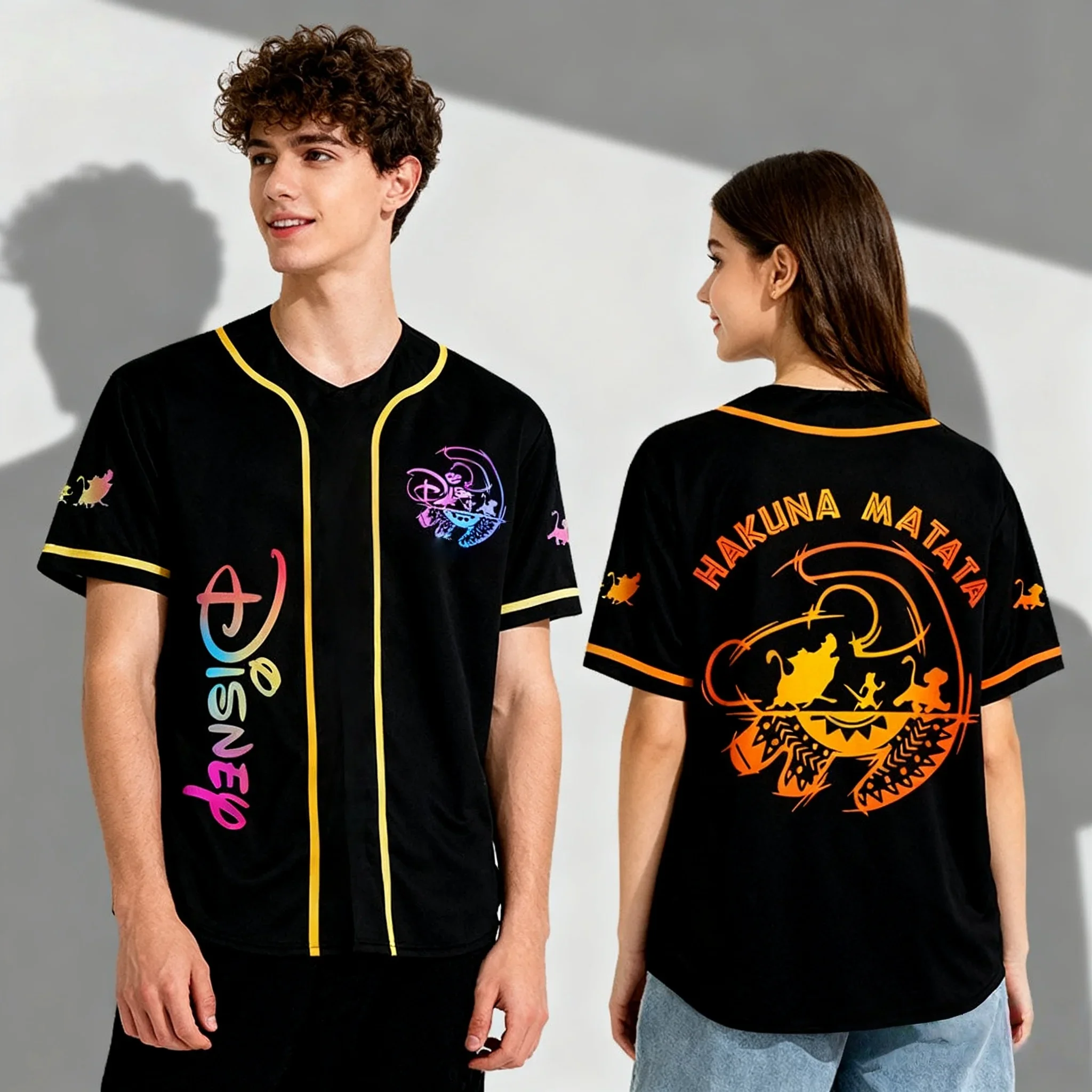 25/26 سلسلة الرسوم المتحركة ديزني Zootopia نيك والجمال والوحش سترة البيسبول الصيفية المتضخم للأطفال الوالدين والطفل تي شيرت