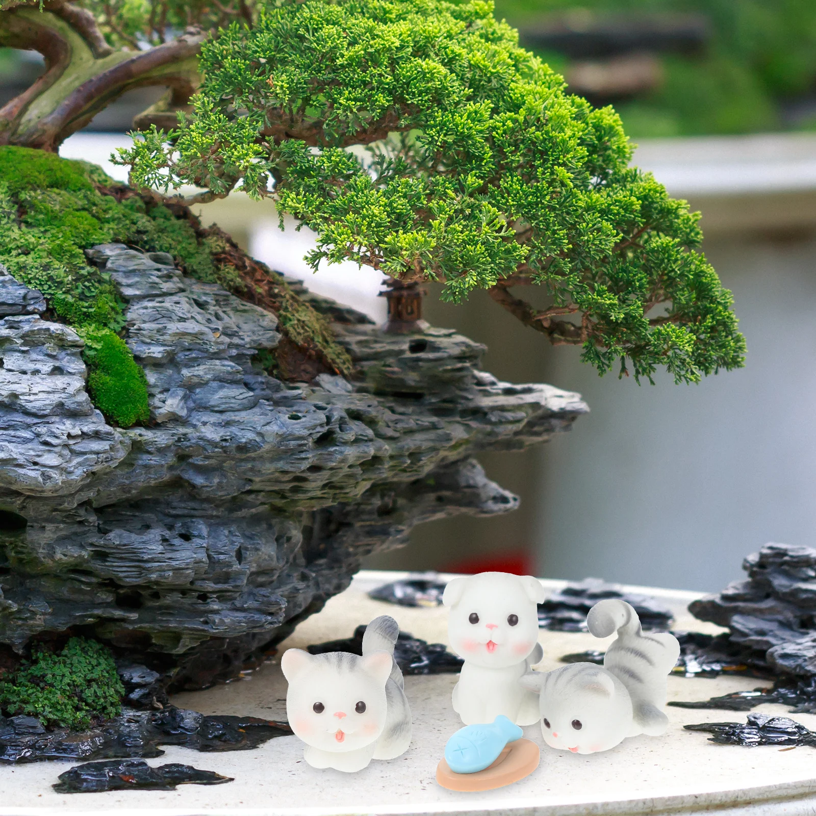 

Cute Cat Figurines Pet Decoration Statues Mini Kitten Craft Adornments Resin Ornaments Educational Toy Kids Fun