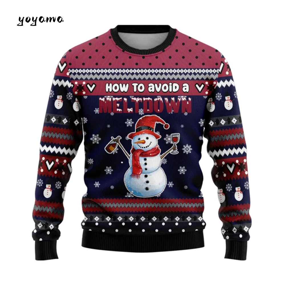 

Snowman Christmas Pullover Ugly Sweatshirt Men Women Clothes Printing Men Plus Size Crewneck Sweatshirt Casual Men's Sweatshirt