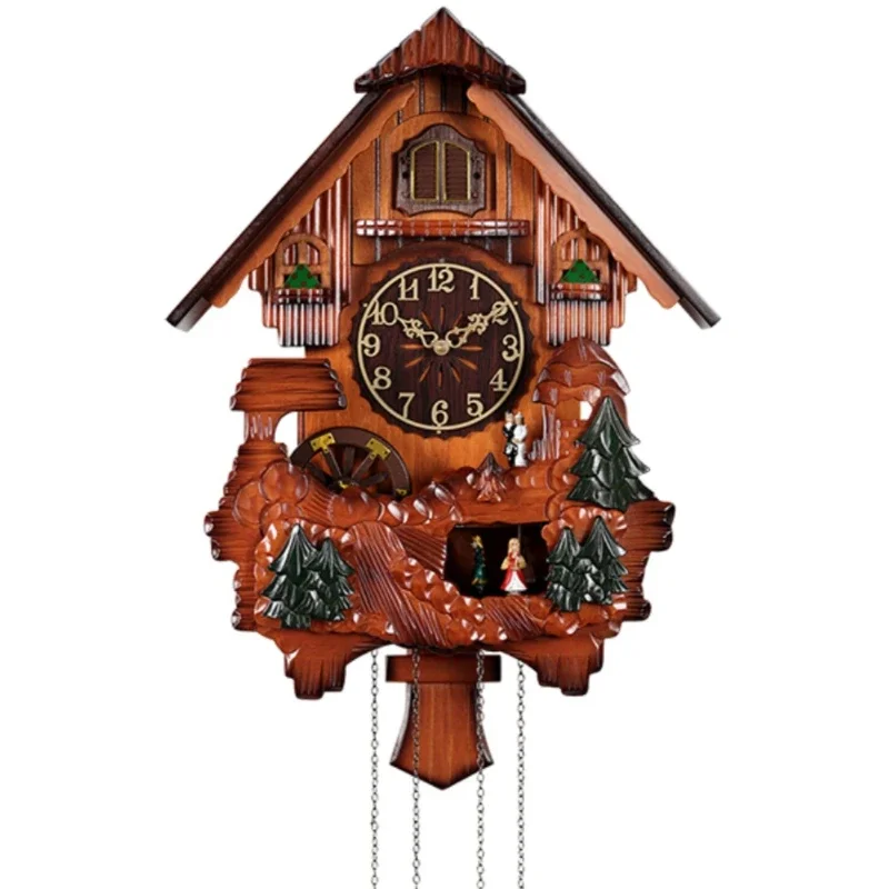 European swing wall clock living room creative wall watch cuckoo clock music time bird clock HP26