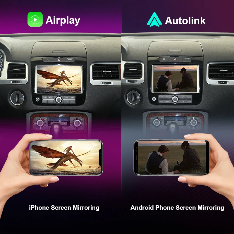 اللاسلكية Carplay أندرويد السيارات ل Volkswagen 3G طوارق RNS850 2011-2015 مرآة وحدة ربط AirPlay تسجيل اكسسوارات السيارات اللعب