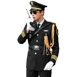 Traje de capitão oficial de marinheiro para homens, blazer, uniforme masculino, uniforme de segurança, macacão, primavera, outono