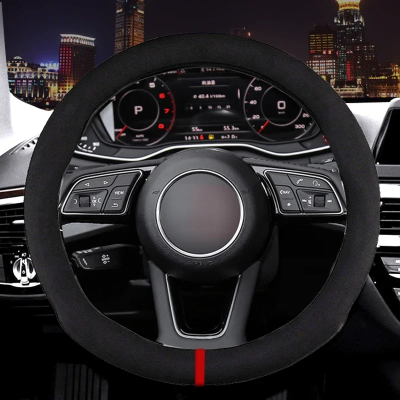 

Carbon Fiber Cow Leather Car Steering Wheel Cover For Audi A1 A3 A4 A4L A5 A6L A7 A8 Q3 Q5 Q7 TT