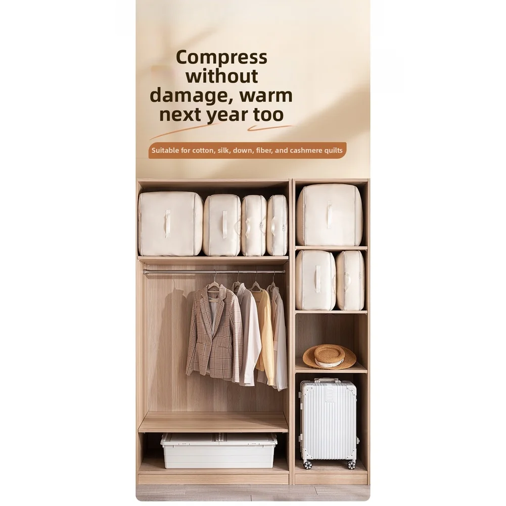 

Сумка для хранения большой емкости, сжимаемая для одеял, одежды, органайзер для путешествий с металлическими вентиляционными отверстиями и удобными ручками