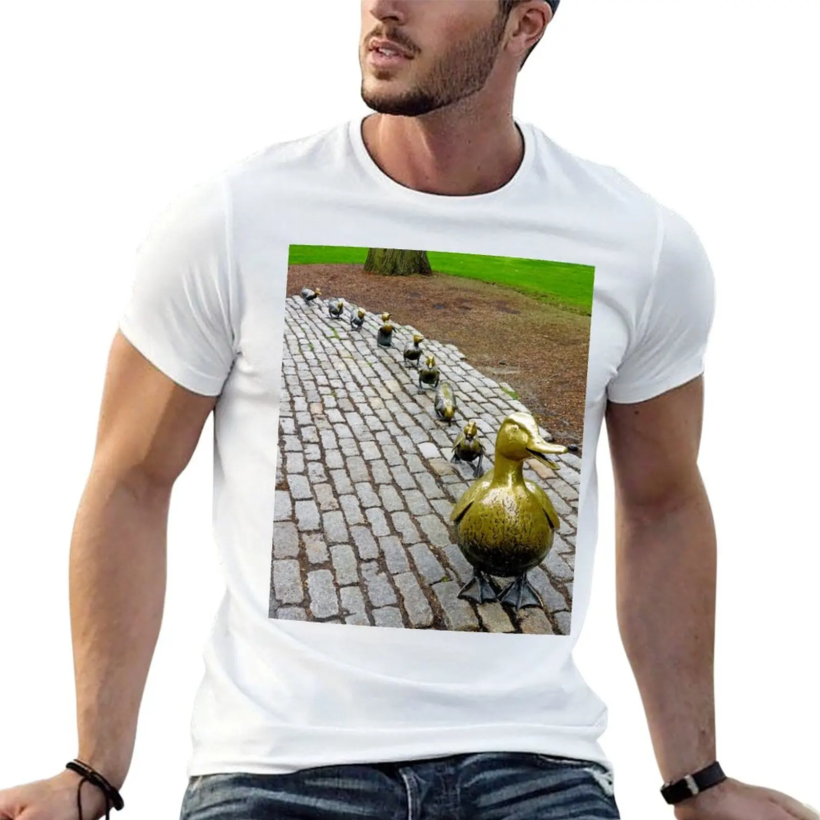 Make Way for Ducklings Study 1 T-Shirt Big and Tall Crew Neck Tee