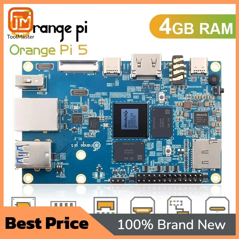 【Hot Sale】Orange Pi 5 4GB RK3588S,PCIE Module External WiFi+BT,SSD Gigabit Ethernet Single Board Computer, Run Android Debian OS