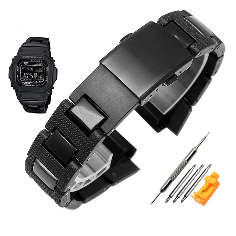 

Plastic Steel Watchband for Casio G-SHOCK DW-5600 DW6900 DW9600 GW-M5610 Men Watch Strap Band 16mm High Quality Black Bracelet