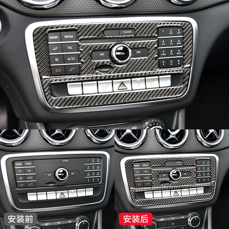 

FOR Benz GLA CLA A B-class Central control CD panel Decorative stickers Carbon fiber pattern Interior modification accessories