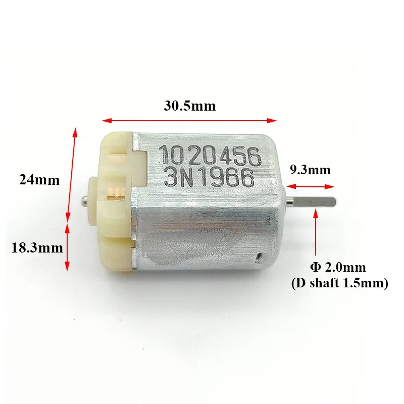 JOHNSON 1020456 FC-280SC-20150 Mini 280 Flat Motor DC 12V 24mm Electric Motor D-Shaft for Car Door Lock Actuator Repair Engine