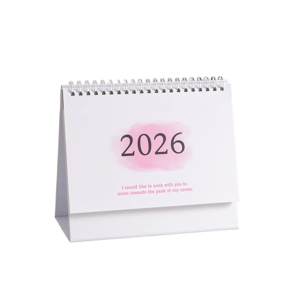 Calendrier de bureau 2026 à dégradé de couleurs, papier épais, reliure spirale, calendrier du Nouvel An, gestion du temps, petit et frais