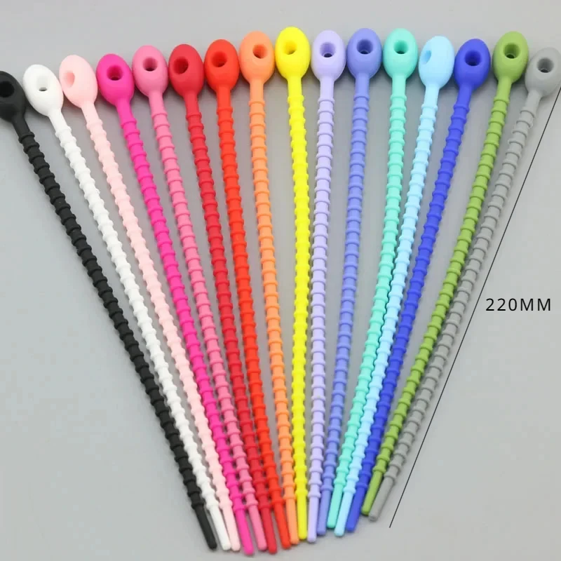 20Pcs/Lot  Silicone Reusable Bag Ties Twist Wire Fasten Cable Zip Tie Headset Data Line Wire Universal Tie