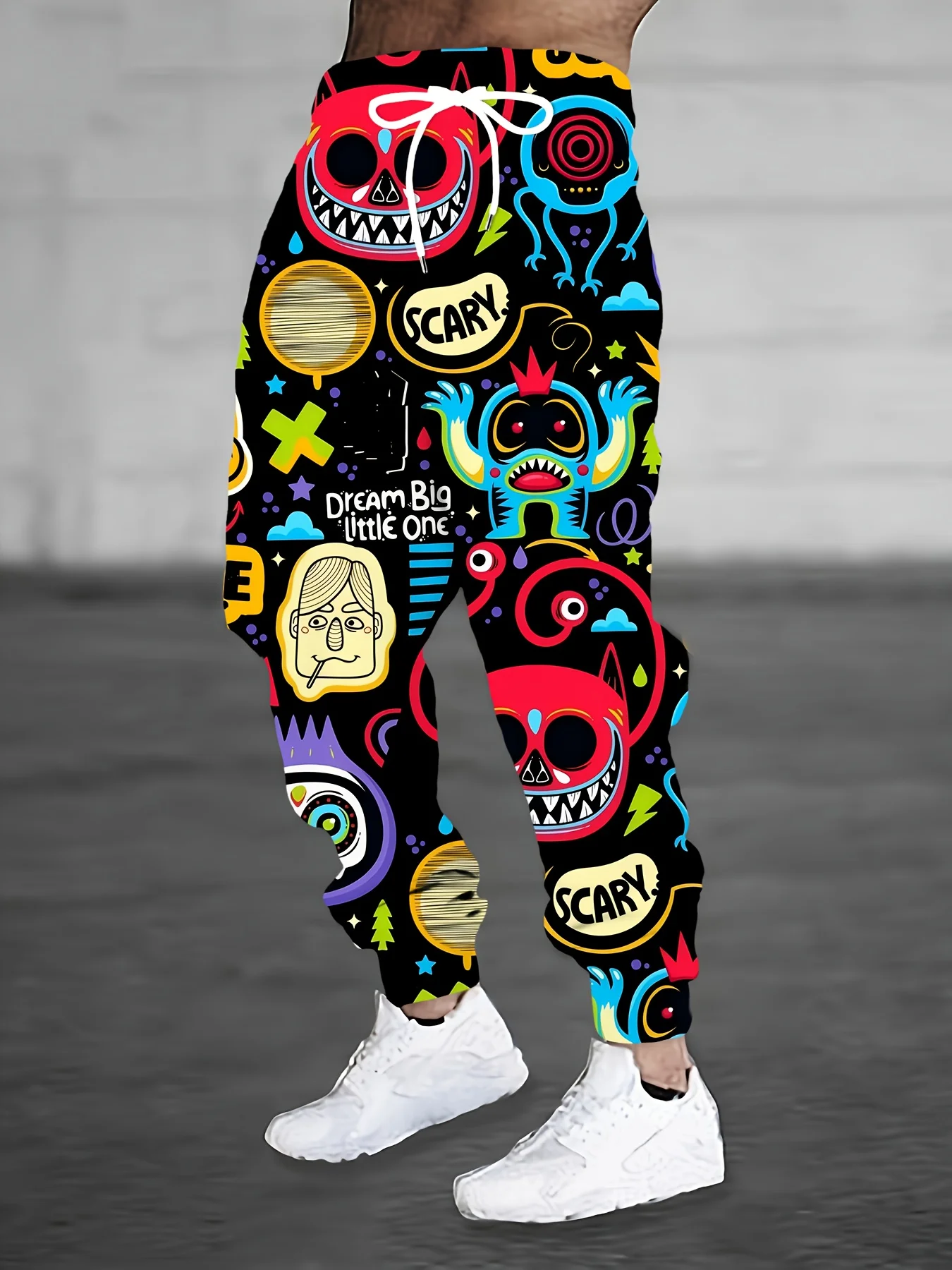 

Осенние модные мужские персонализированные мягкие и удобные брюки с принтом граффити на шнурке, уличные брюки в уличном стиле