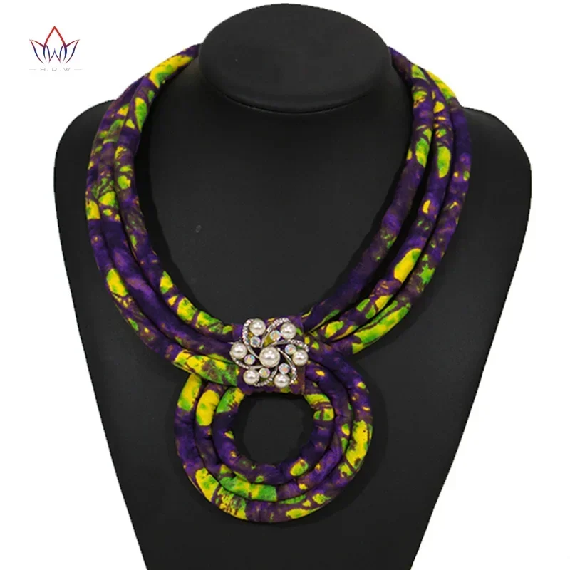 

Fashion African Print Necklace Ankara Print Necklace African Ethnic Handmade Jewellery African Fabric Jewellery For Women WYB111