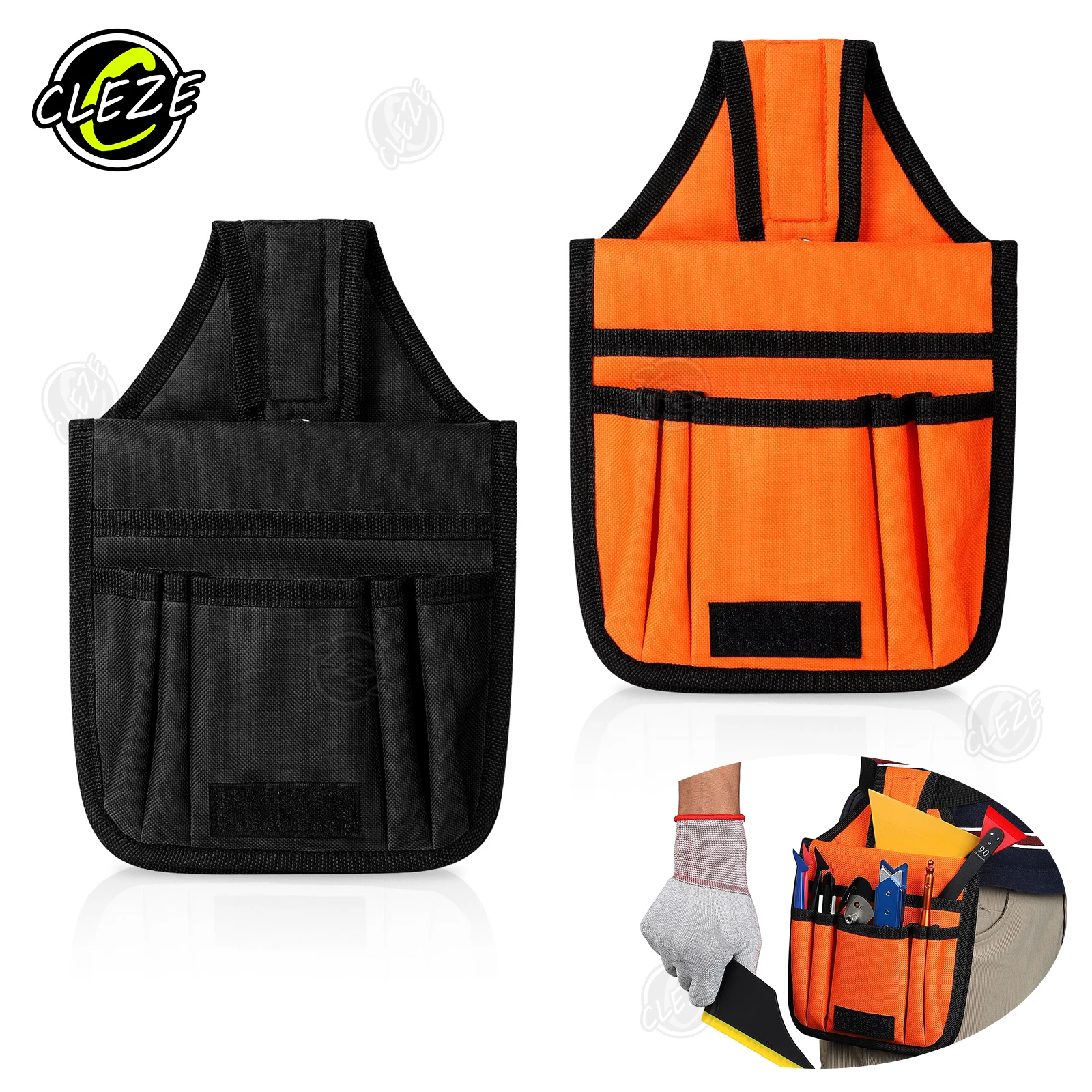 CLEZE Car Tools Kit Care Equipment Multi functional Vinyl Warp Tools Belt Bag Window Tint Tool Storage Pouch