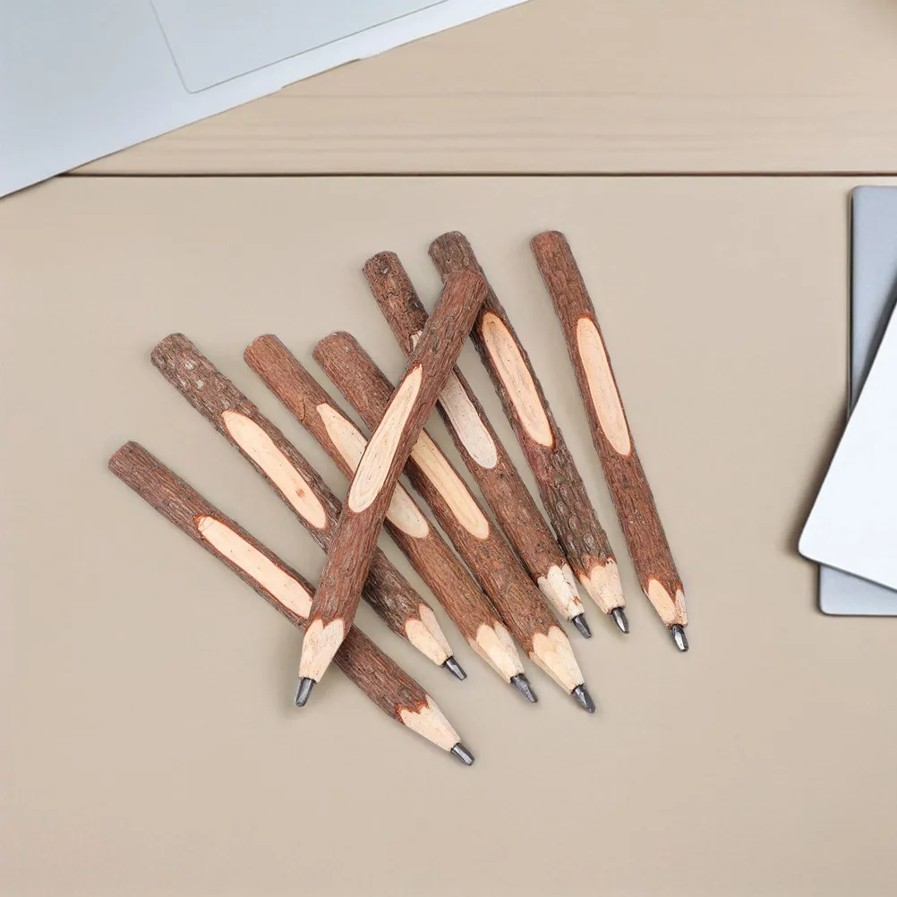 24Pcs Woodland Twig Pencils Natural Branch Pencils with Bark Finish Smooth Writing Performance for Nature Lovers Adults