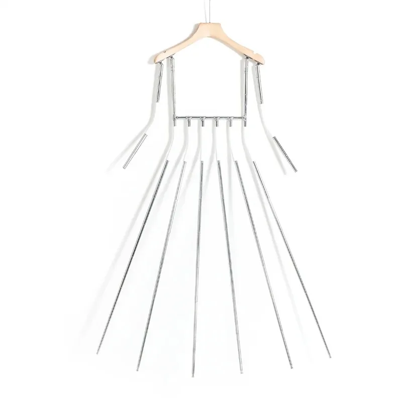 Five-pole Log Color Hanger Dress Shooting Modeling Skirt Fold Positioning Invisible Adjustable