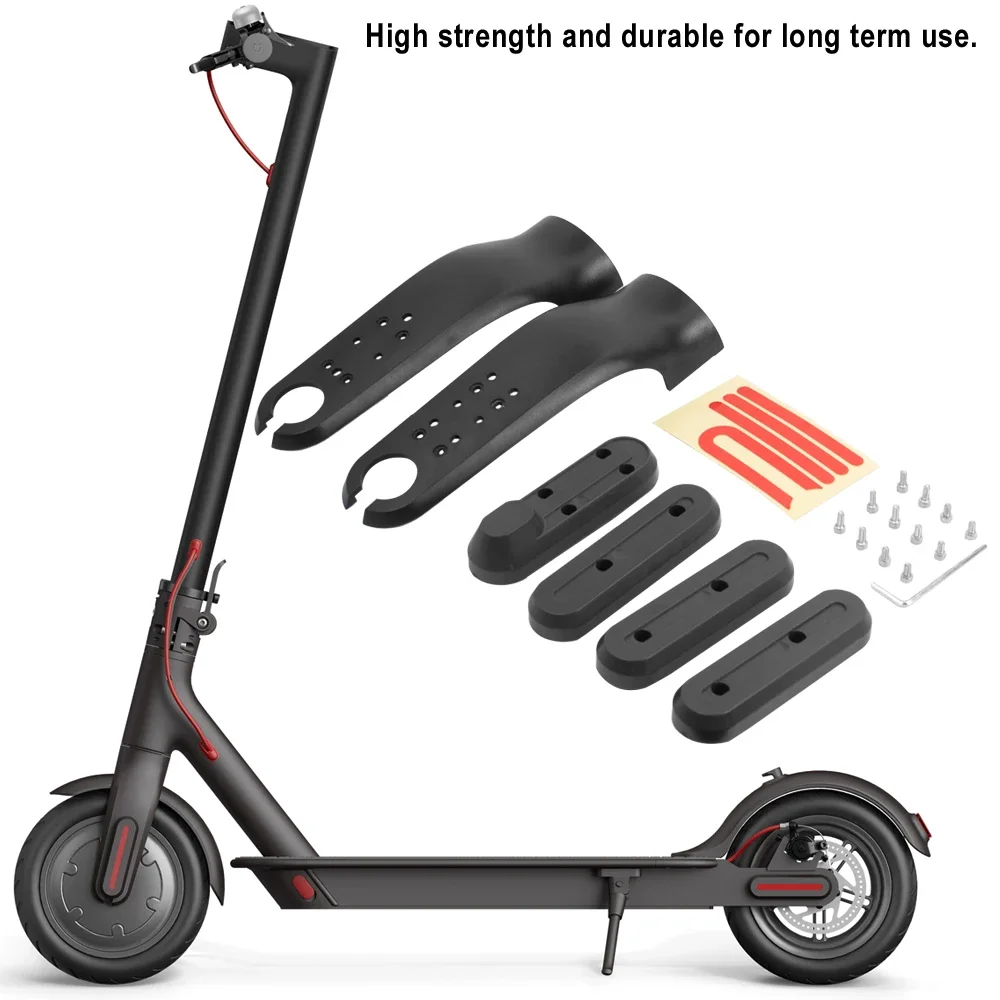Dekorative Abdeckung der Vorderradgabel für Elektroroller Xiaomi M365/pro Vorder- und Hinterradnabenkappe Reflektierender Aufkleber mit Schraubenteilen