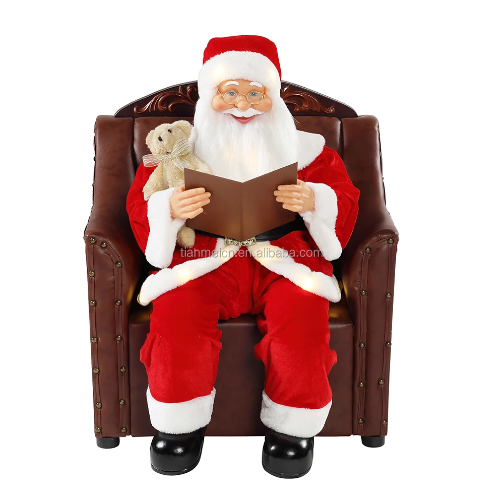 80 Cm Huge Santa Claus Custom Christmas Plush Decoration Music Ornament Christmas Decoration Holiday Figurine Xmas Series