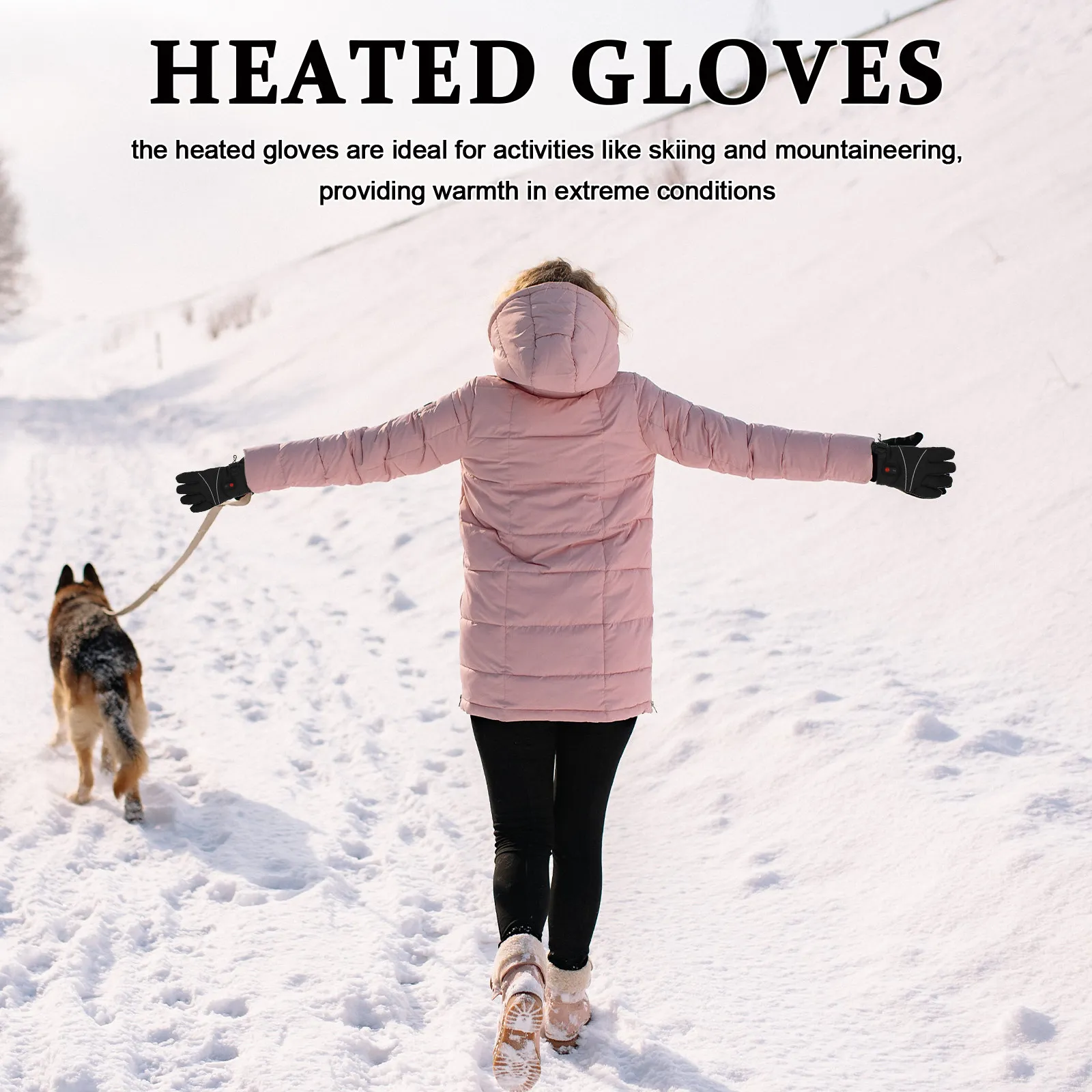 

Gloves Electric for Men Hand Warmers Women Cold Weather Rechargeable Heated Black