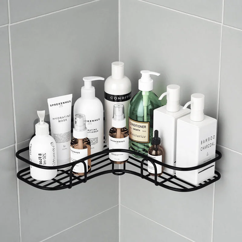 Bathroom Shelf Corner Shower Caddy Toilet Triangle Wall Hanging Kitchen Storage Shelf With Adhesive Hooks Toilet Kitchen Dorm