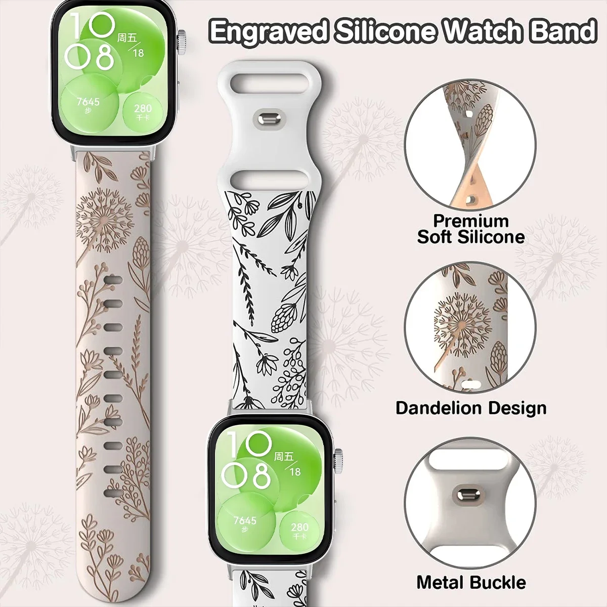 Prints Design Band For Huawei Watch Fit 3 Strap Bracelet Silicone Engraving Watchband For Huawei Watch Fit2 1 Smartwatch Correas