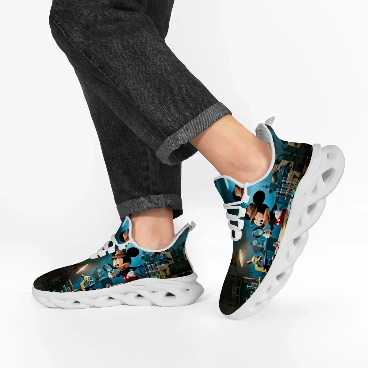 

Winter Fleece Lined Mickey Mouse Kids Casual Sports Sneakers for Men and Women Scientist Theme Walking Sneakers Running Shoes