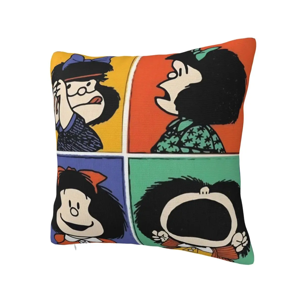 Love Mafalda Cartoon Pillowcase Double-sided Printing Polyester Cushion Cover Decorative Pillow Case Cover Home Square 40X40cm