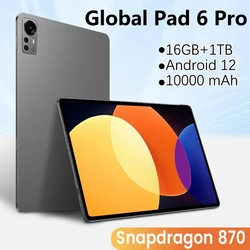 2024 Pad 6 Pro Android Tablet PC Android 12 11 Inch 16GB 1T 5G Dual SIM Phone Call Tablette GPS Bluetooth WiFi Google Tablet PC