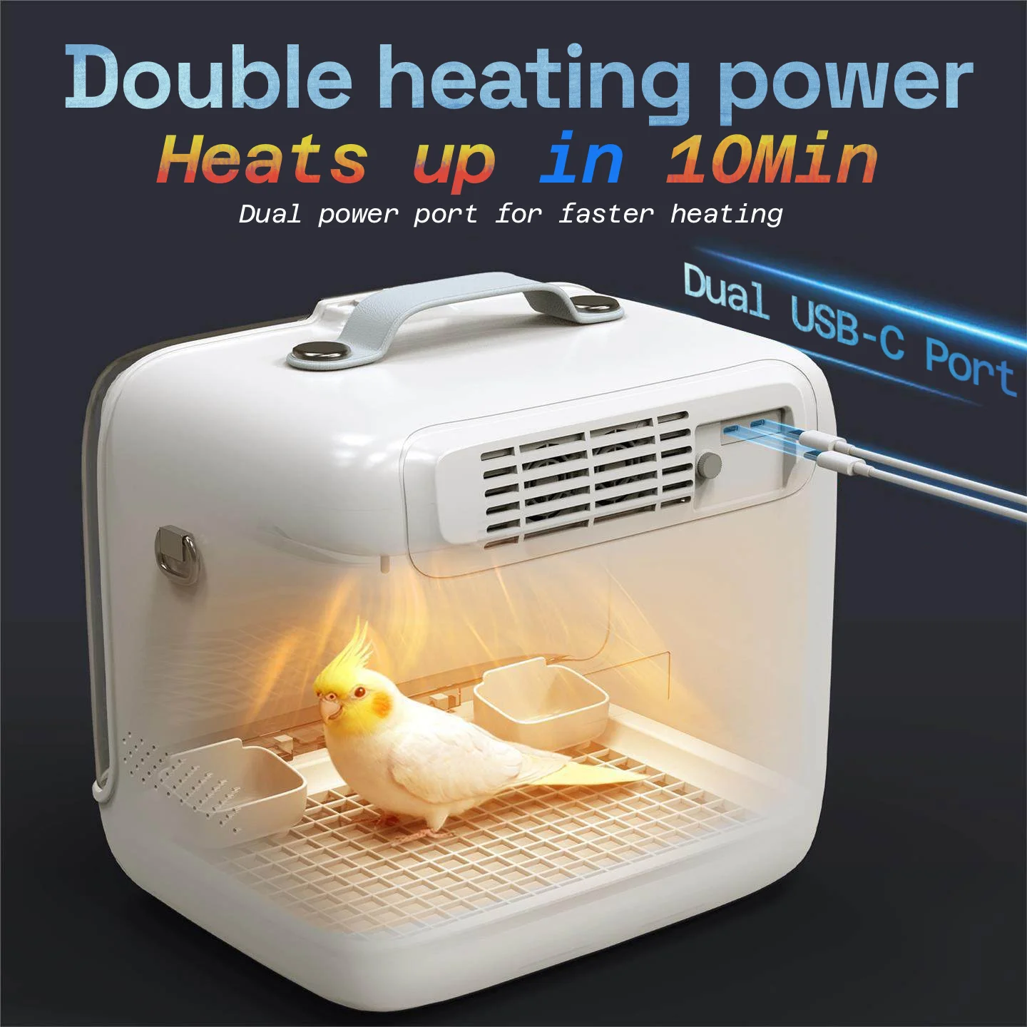 Smart Rectangle Luxury Insulated Air-Heated Parrot Brooder Portable Thermostatic Dual Temperature Control Eco-friendly For Birds