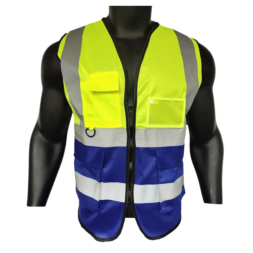 Reflective Vests Multi Pockets High Visibility Safety Vest for Men Women Construction Work Two Tone Fluorescent Vest Custom Logo