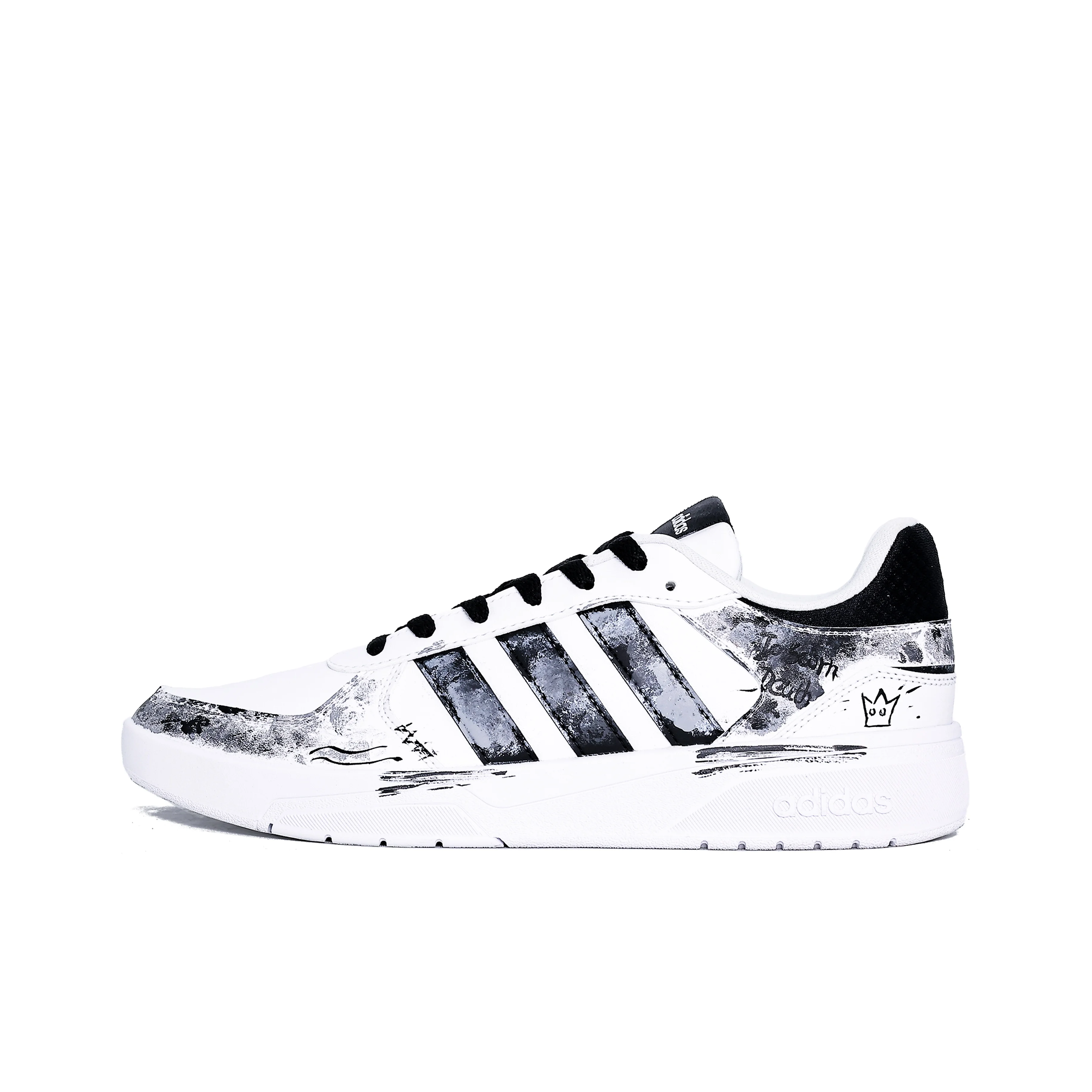 Adidas Neo Courtbeat Cushioning Abrasion Resistant Slip Resistant Low top Skateboard Shoes Unisex Gray White JS3010(Team1375-)
