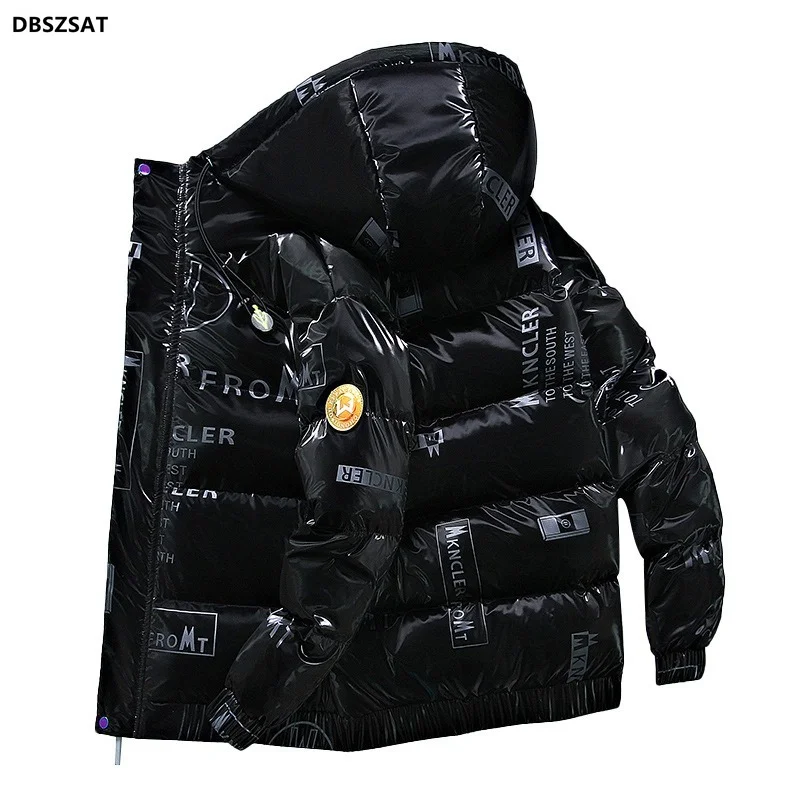 2023  Men\'s hooded down jacket New winter trend Warm youth down jacket Student light down jacket Male