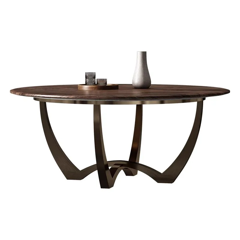 

Italian, minimalist, light luxury, black walnut, round table, living room, vintage
