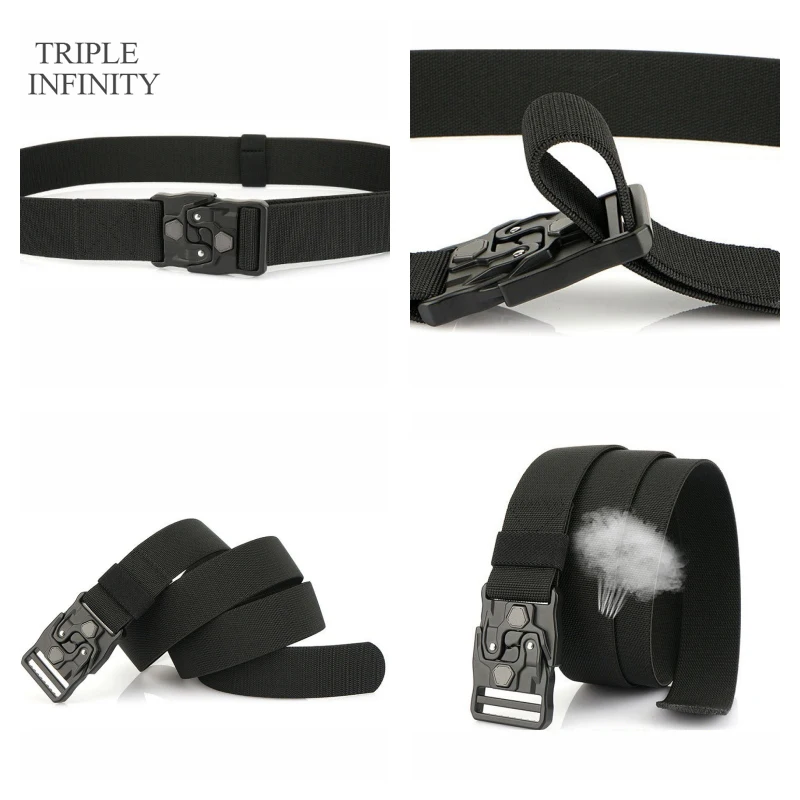 Quick Release Elastic Tactical Belt for Men