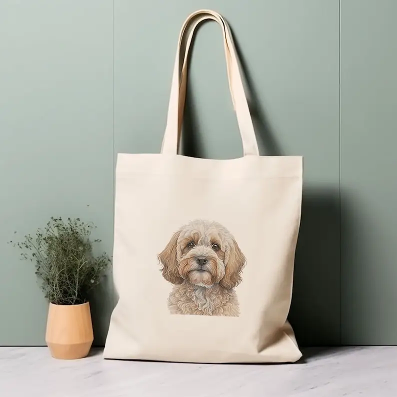 

Cockapoo Dog Tote Bag watercolour dogeco-friendly shopping bag bag for life